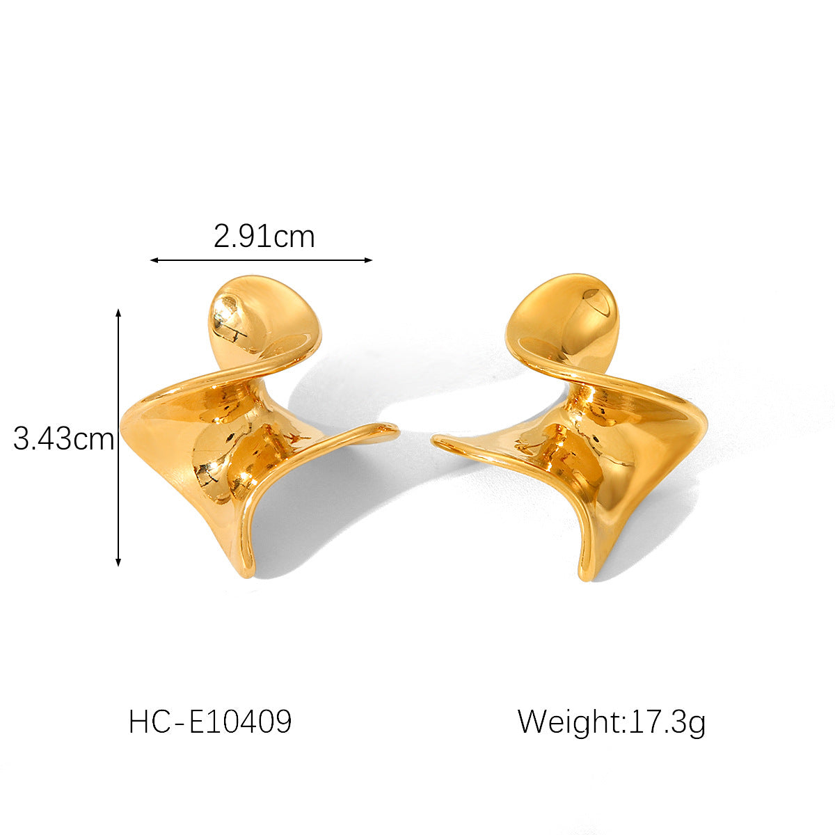 Ins Style Hammered Texture Titanium Steel Earrings with 18K Gold Plating Geometric Heart and Butterfly Shapes Rhinestone Inlay for Women