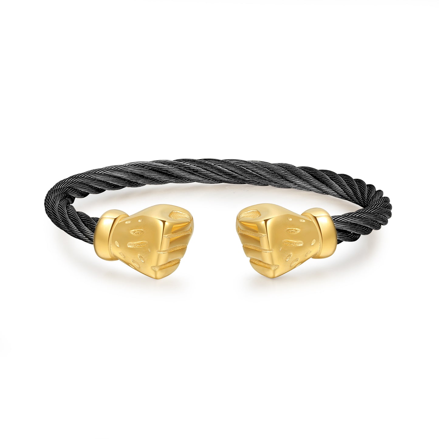 Hip-hop Punk Geometric Stainless Steel Boxer Open Cuff Bracelet