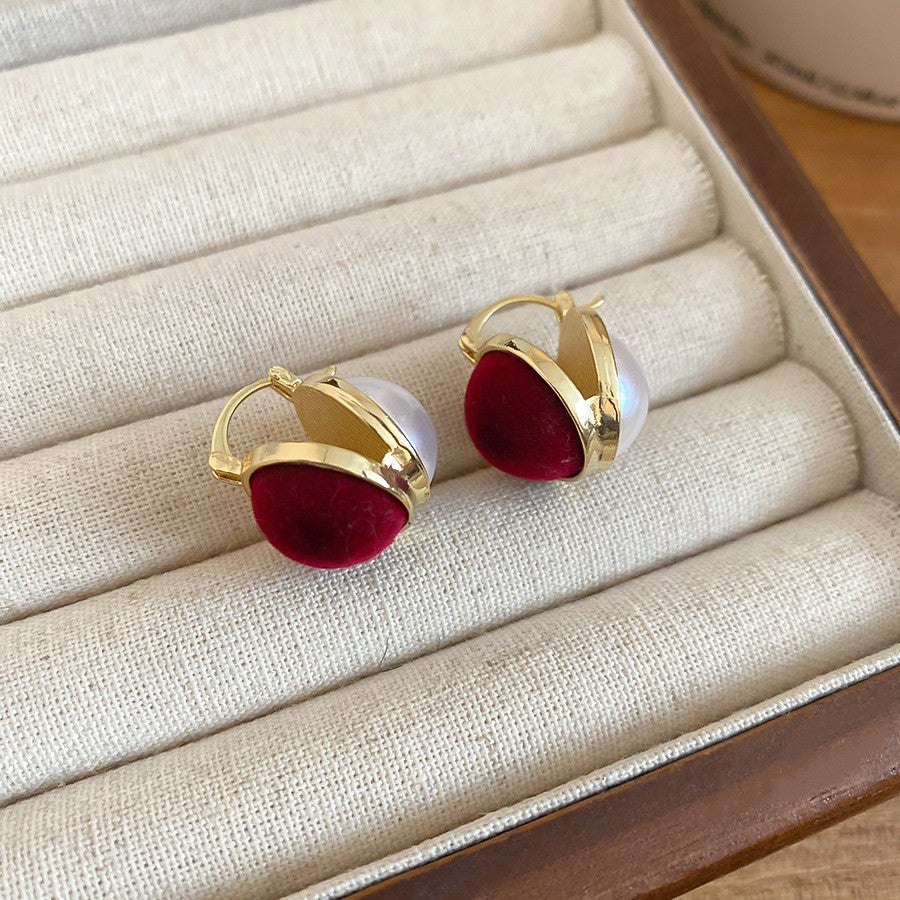 Retro Minimalist Geometric Resin Earrings with Zirconia Accents and 925 Silver Posts for Women