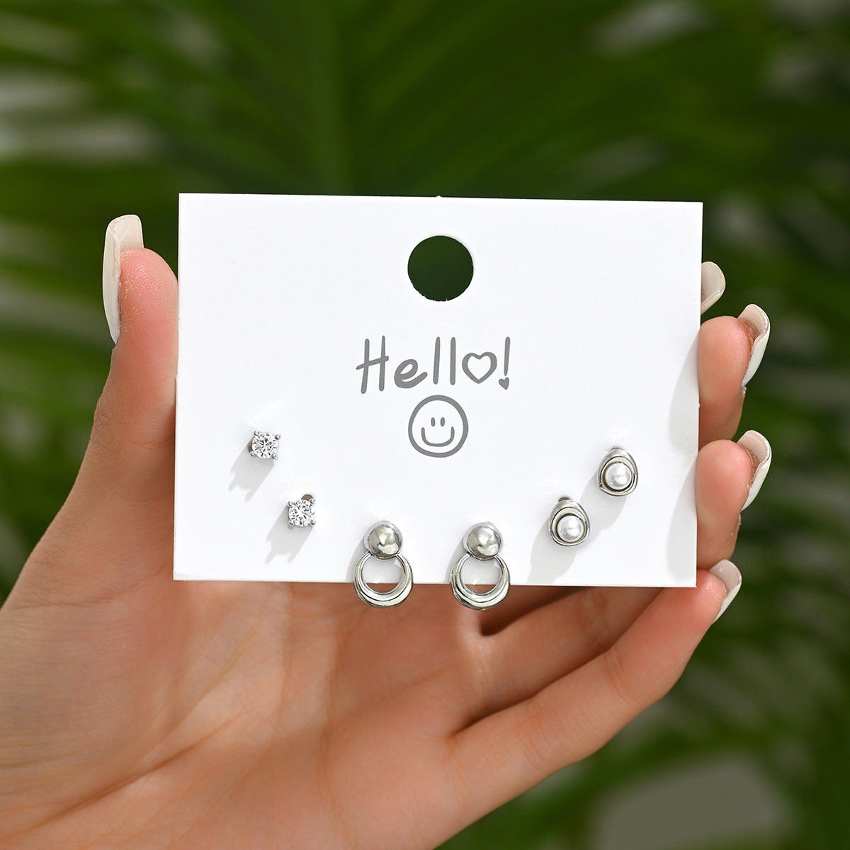 Dulces aretes de perlas y circonitas con forma de U, de estilo minimalista geométrico, para mujer