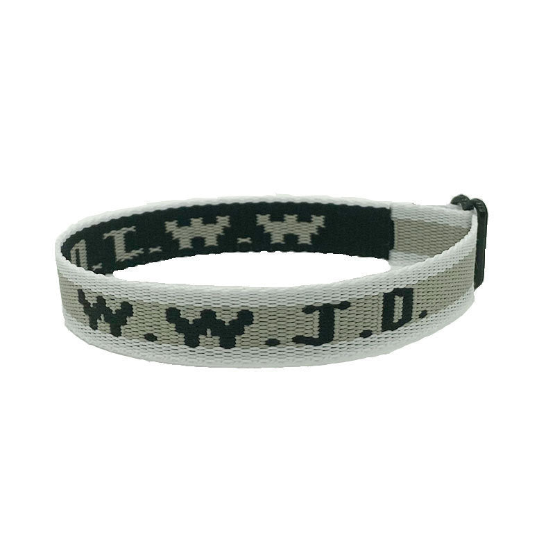 Sporty Unisex Adjustable Letter Woven Polyester Bracelet DIY Charm Bar
