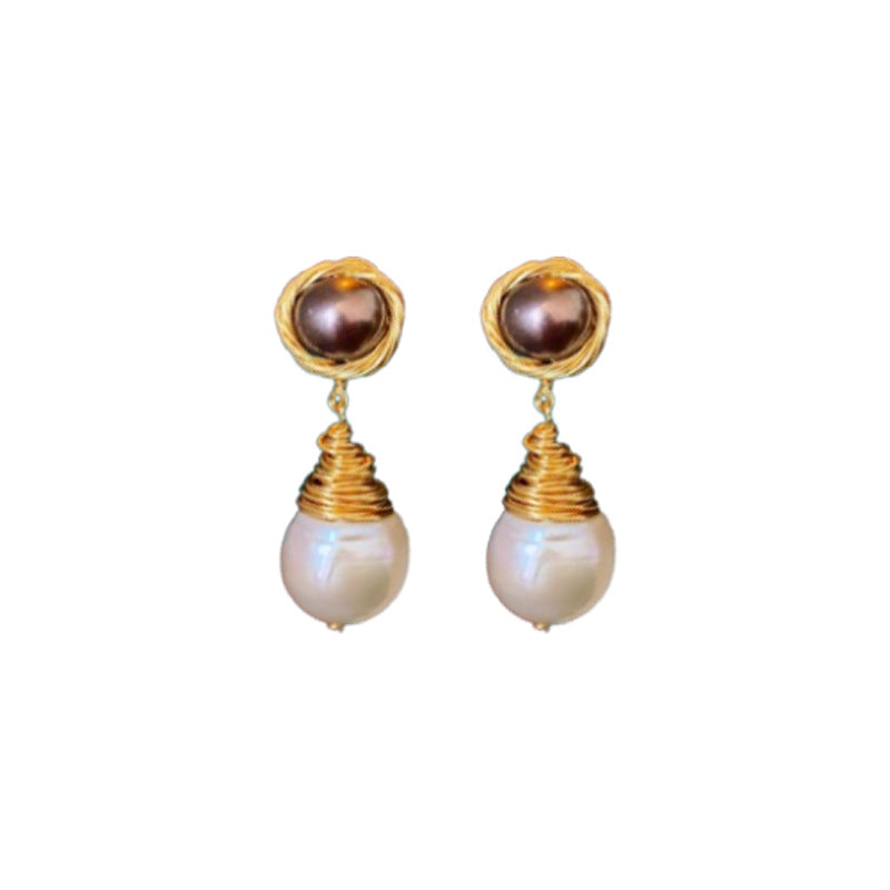 Vintage Geometric Earrings in Alloy with Plated Finish for Women - Retro Artistic Jewelry with Circular Elements