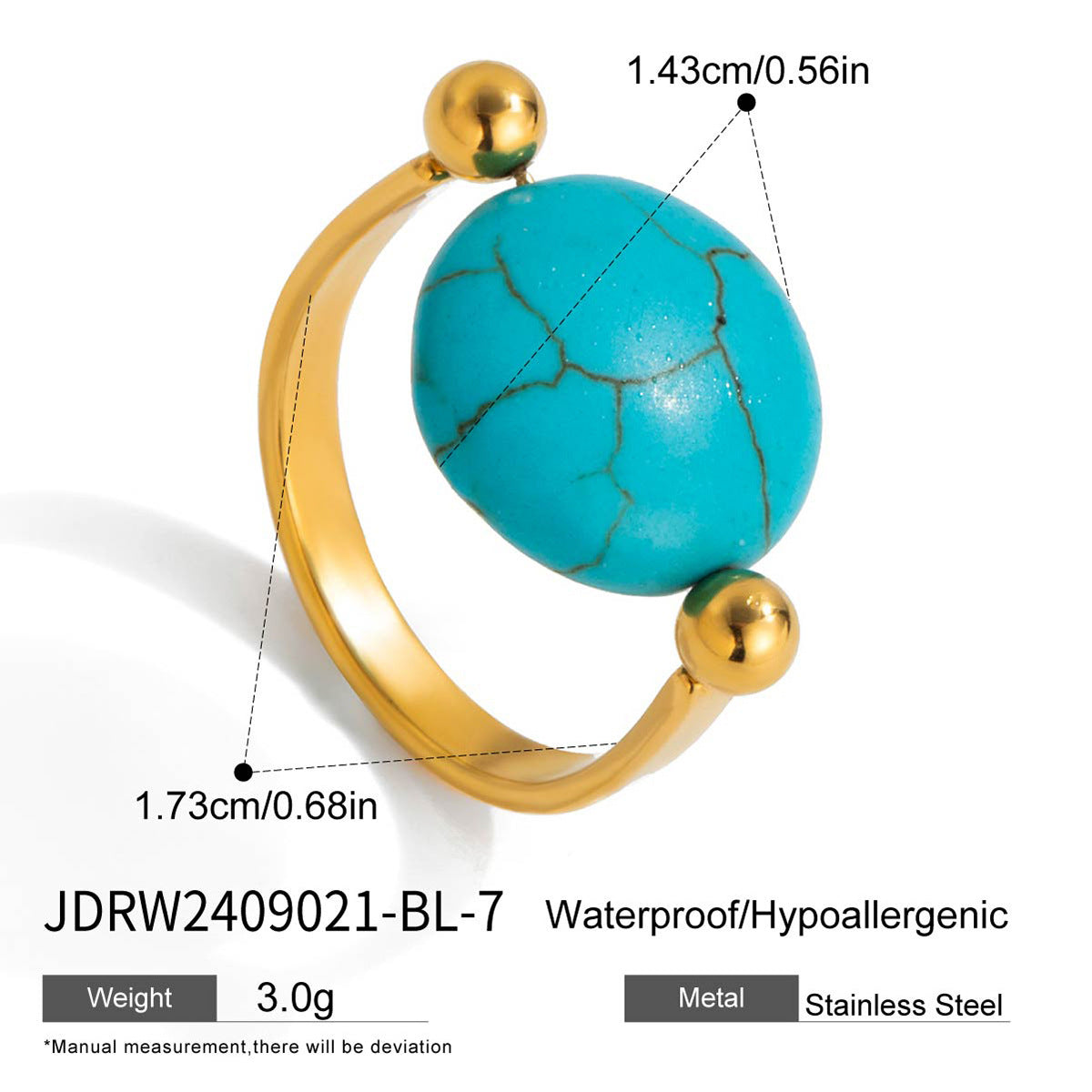 Pulsera Geométrica de Acero Inoxidable con Acentos de Turquesa para Mujer, Accesorio de Moda de Lujo Minimalista