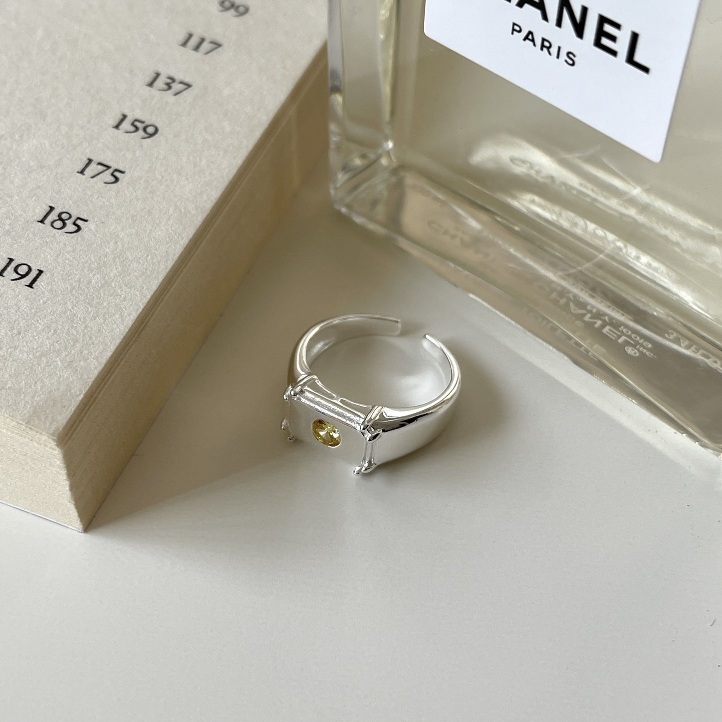 Irregular Textured S925 Sterling Silver Ring for Women with Inlay Detail, Minimalist and Trendy Design