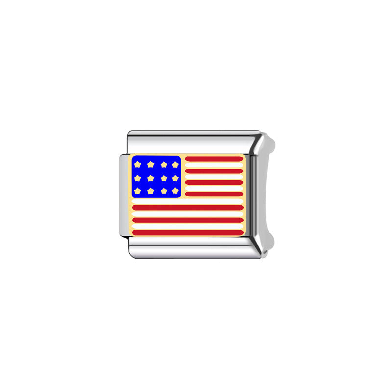 Sweet Cartoon Plated Stainless Steel DIY Charm Bar Bracelet Unisex Gift