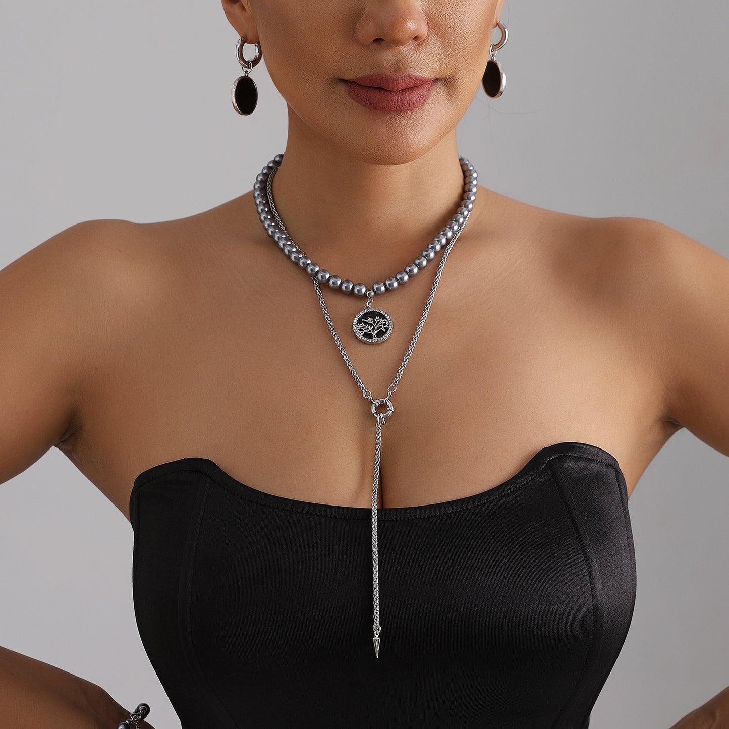 Sweet Luxury Geometric Tree Alloy Plated Necklace for Women