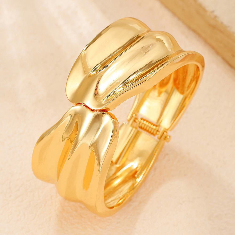 Hip-hop Minimalist Geometric Round Plated Alloy Bracelet