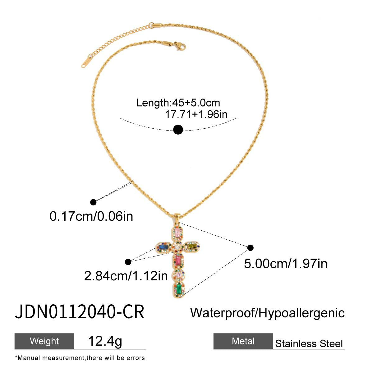 Geometric Cross Titanium Steel Plated Necklace for Women