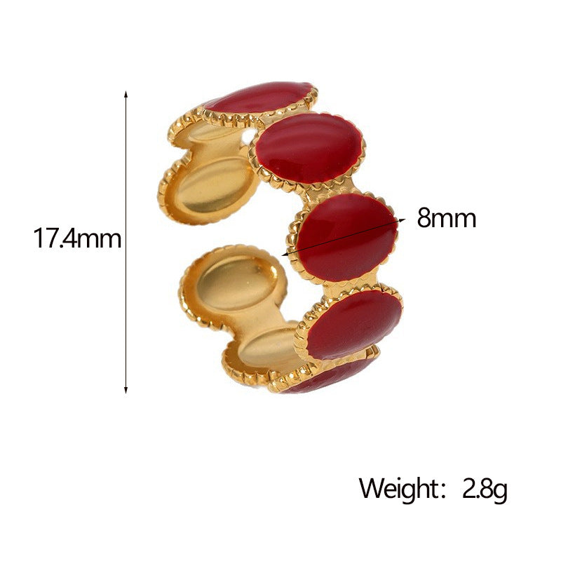 Minimalist Crown-Shaped Titanium Steel Adjustable Open Ring for Women with Plated Finish