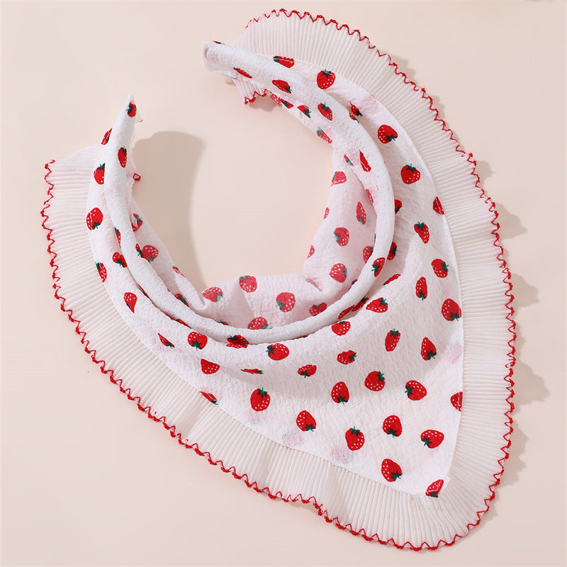 Diadema de tela con diseño de fresa, encaje y forma de fresa para niñas de 6 a 10 años