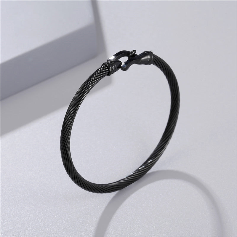 Vintage Geometric Square Plated Stainless Steel Bracelet for Men and Women