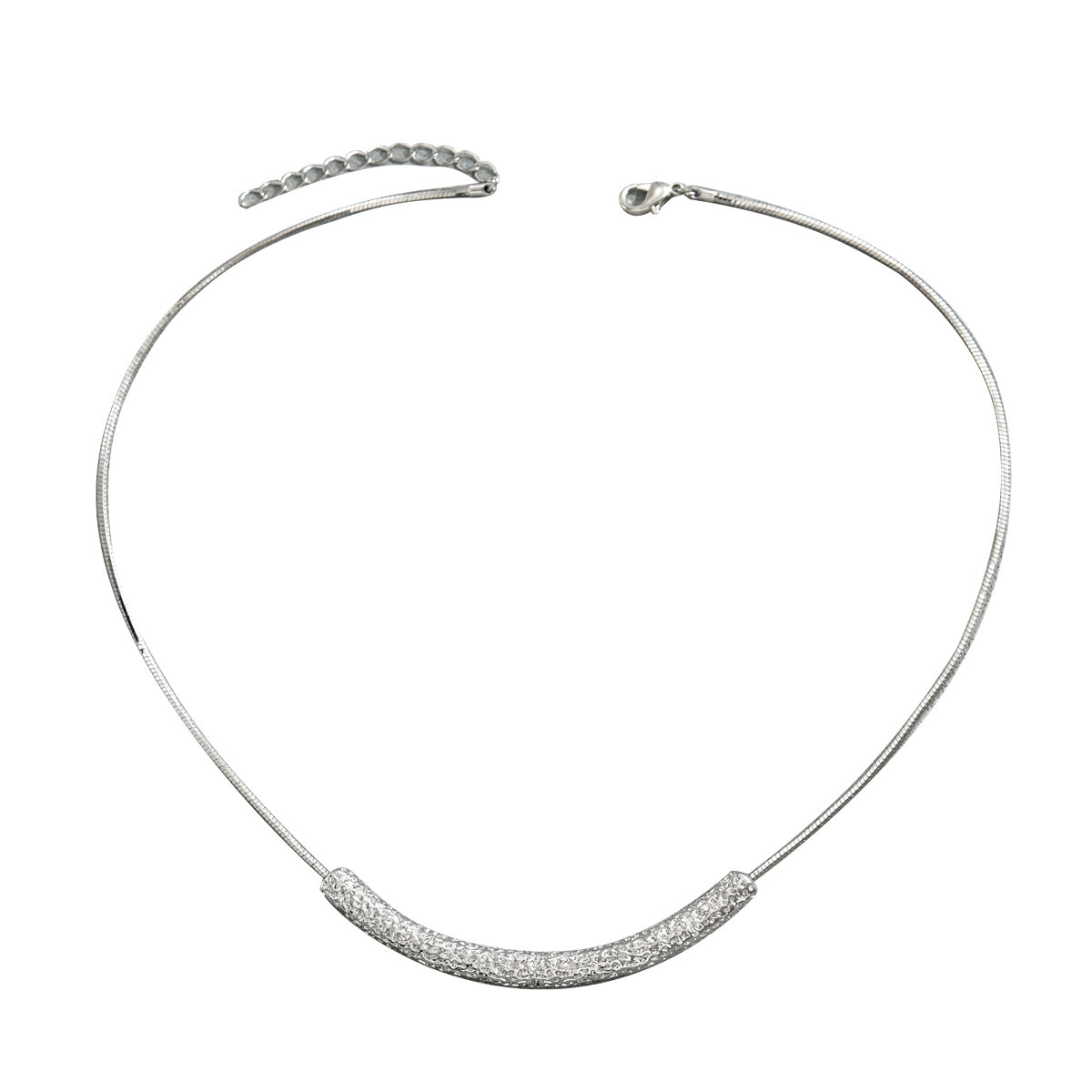 Collar de cobre con baño electrolítico de diseño geométrico minimalista para mujer, con delicado colgante de candado y elegante cadena a la altura de la clavícula