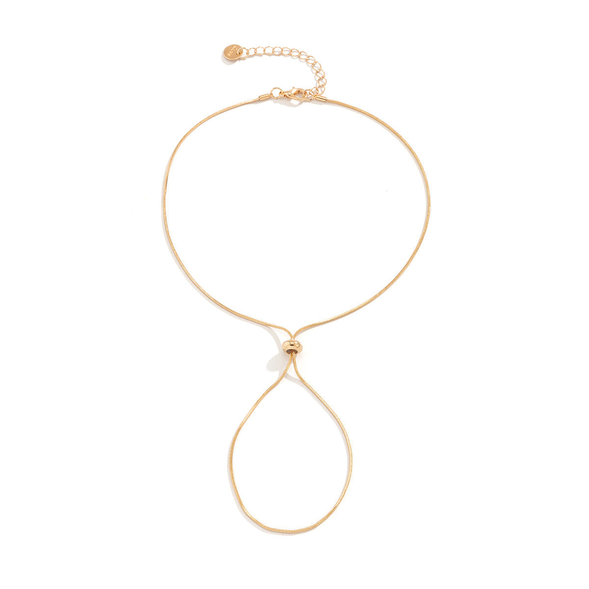 Minimalist Geometric Alloy Anklet for Women with Adjustable Square Snake Chain