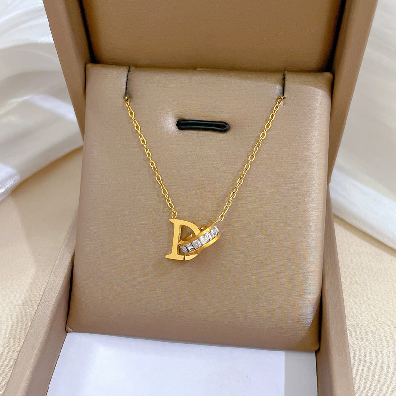 Geometric Minimalist Titanium Steel Pendant Necklace for Women and Men with Irregular Chain