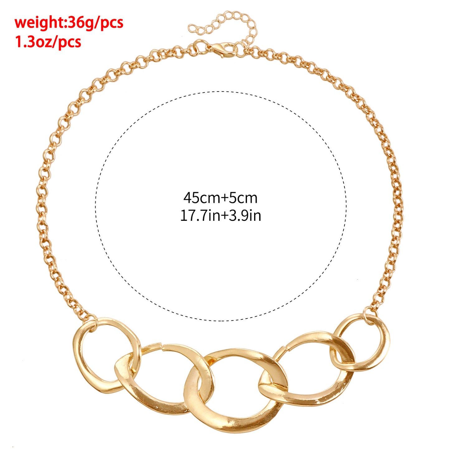 Collar Punk de Círculo Hueco Geométrico para Mujer, Aleación Chapada, Gargantilla de Moda Minimalista