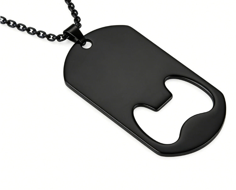 Collana unisex con ciondolo a piastrina per cane rettangolare geometrica personalizzata in acciaio al titanio