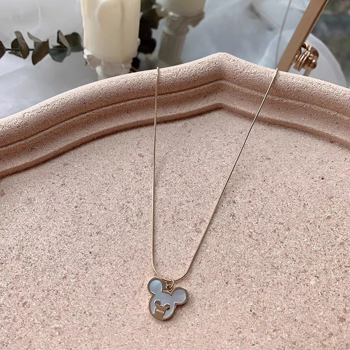Collana Pendente Originale in Acciaio al Titanio a Forma di Testa di Topo Stile Animale con Placcatura e Catena a Serpente Unisex