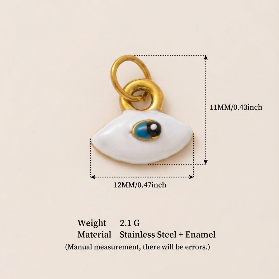 Minimalist Geometric Heart Floral Drip Oil PVD 18K Gold Plated Titanium Steel DIY Charm Bar Pendant 9g