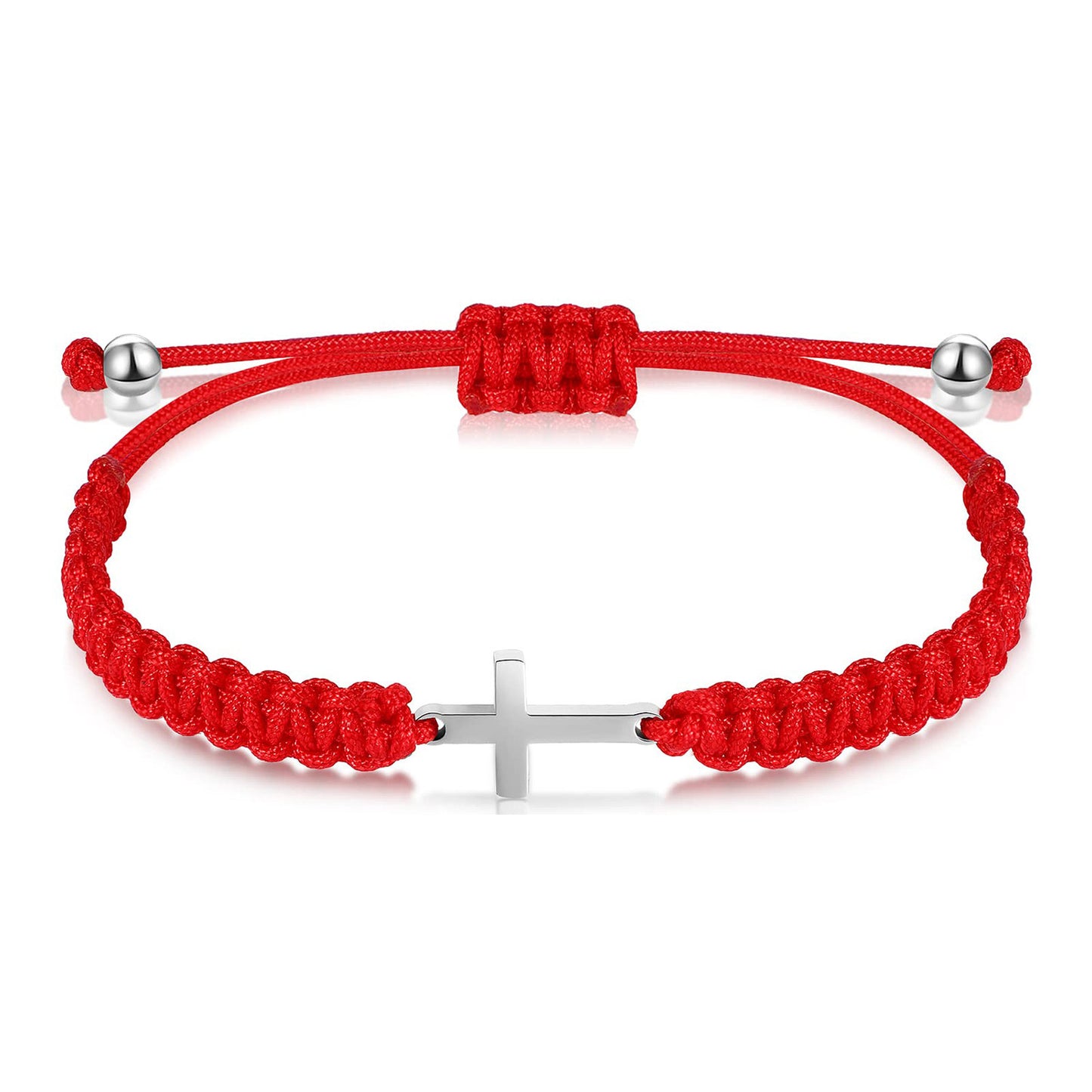 Handmade Braided Stainless Steel Cross Bracelet Unisex Friendship Jewelry Set