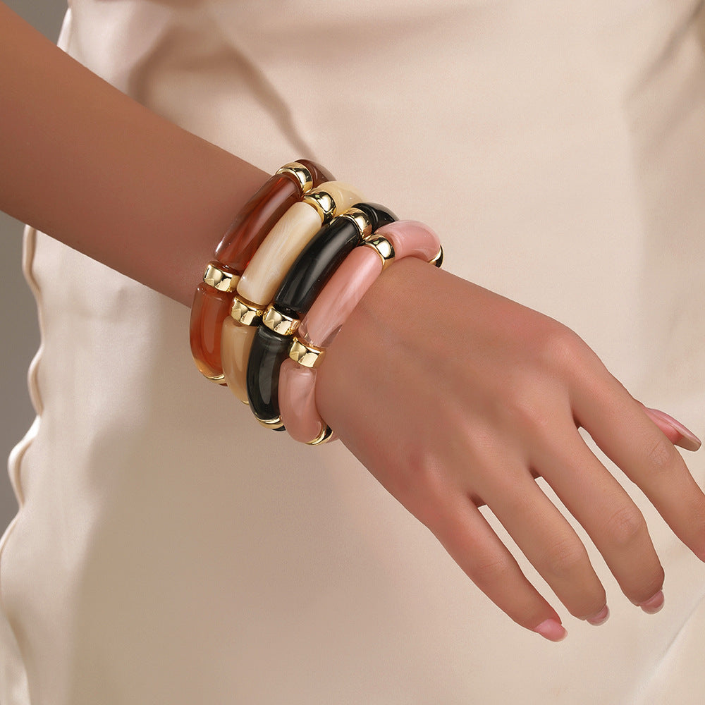 Geometric Marble Texture Acrylic Bracelet