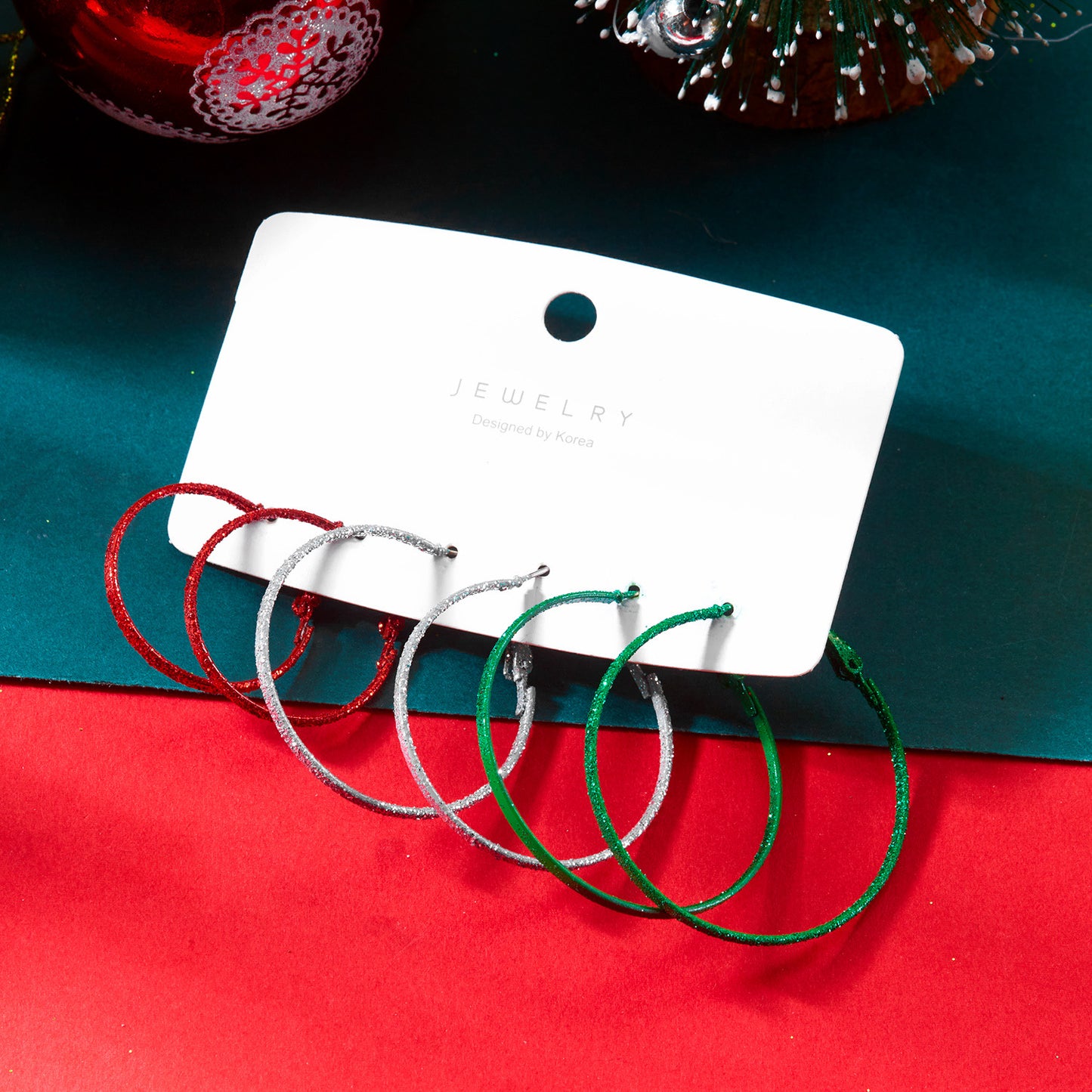 Pendientes de Aro en Espiral Geométrica de Aleación con Acabado Galvanizado para Mujer, Joyería de Moda para las Fiestas Navideñas