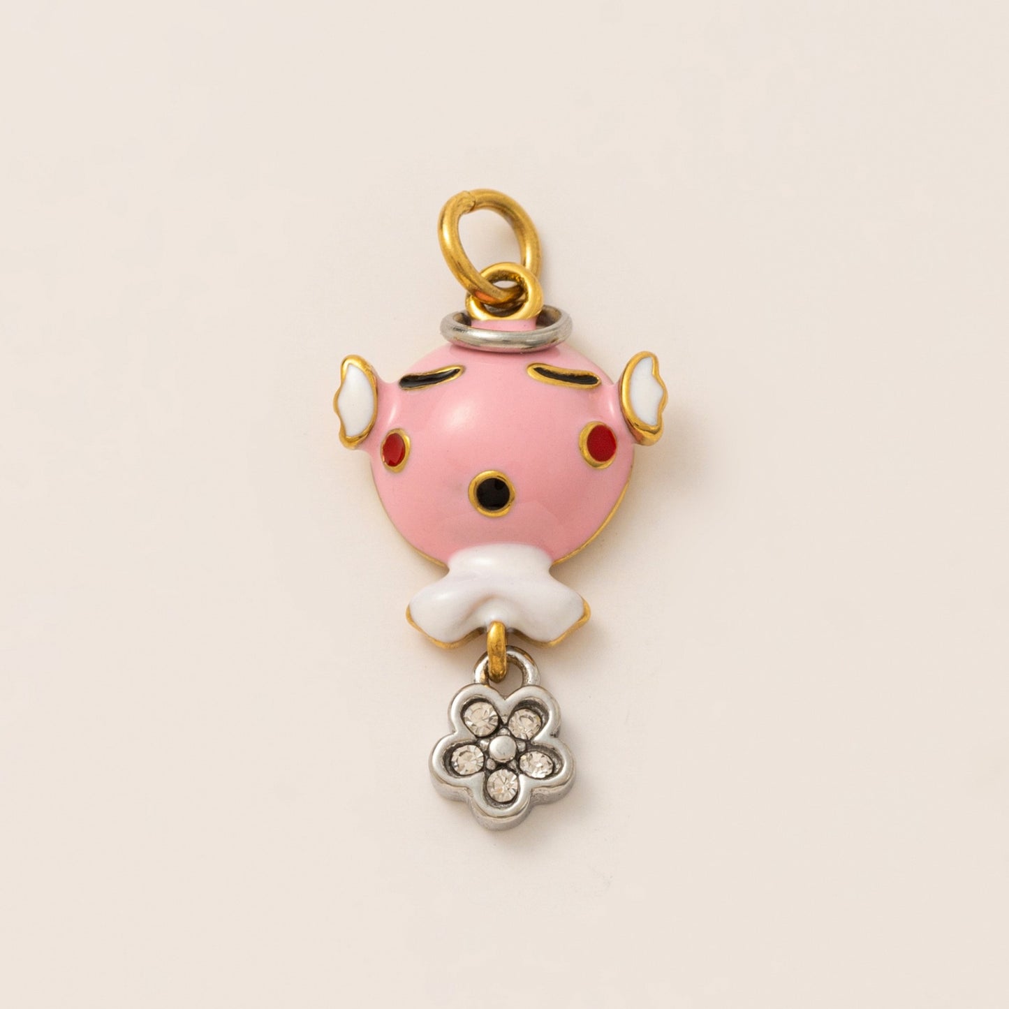 Casual Striped Floral Printed Brass Charm Bar for Women