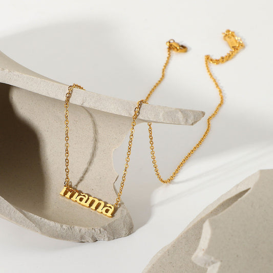 Trendy Geometric 18K Gold Plated Titanium Steel Pendant Necklace for Women