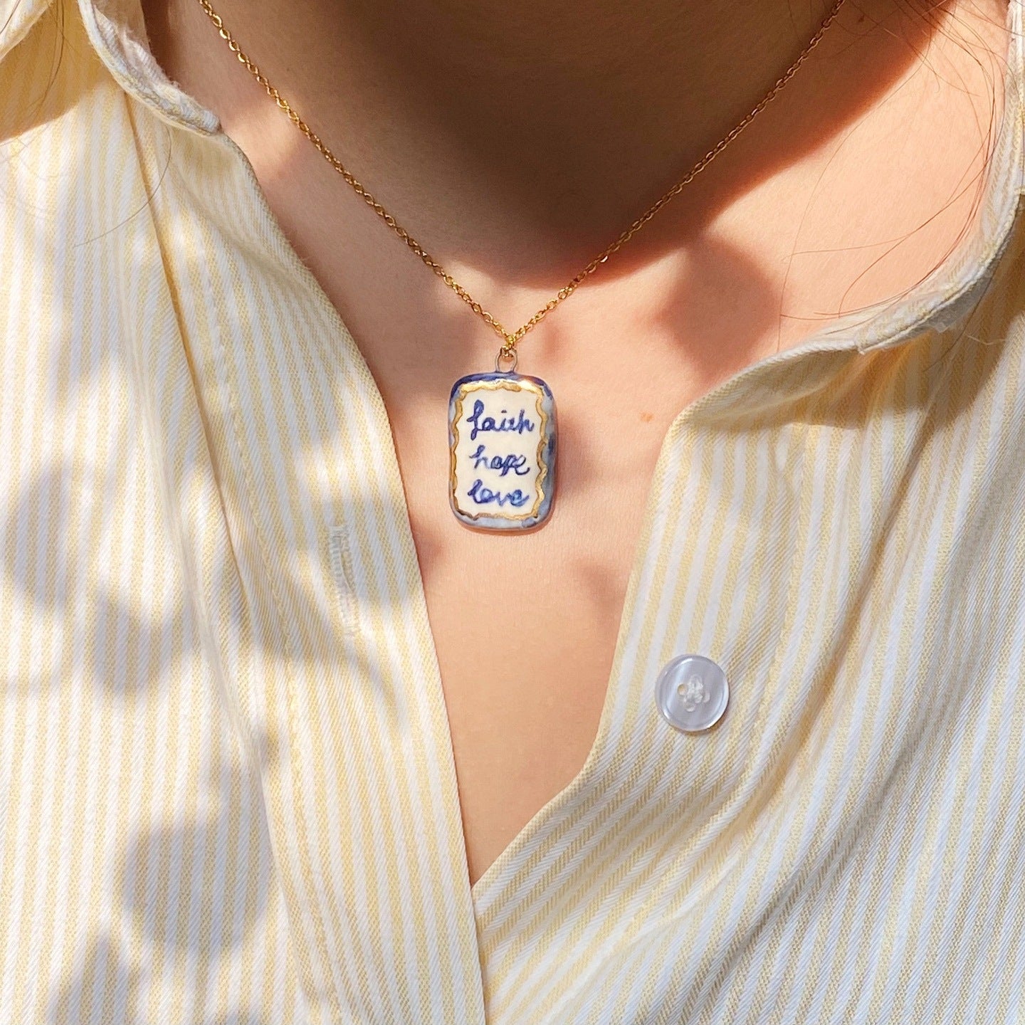 Vintage Luxury 18K Gold Plated Stainless Steel Floral Letter Pendant Necklace