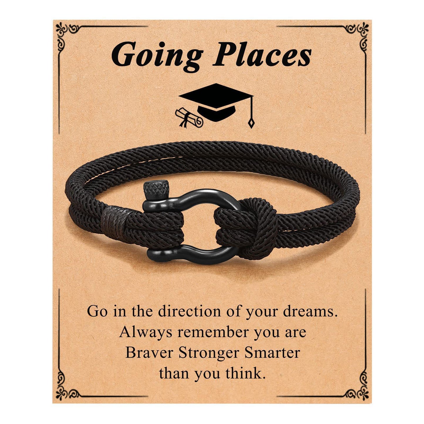 Hand-woven Geometric Milan Cord Bracelet with Alloy Horseshoe Clasp Unisex Business Casual Fashion Jewelry