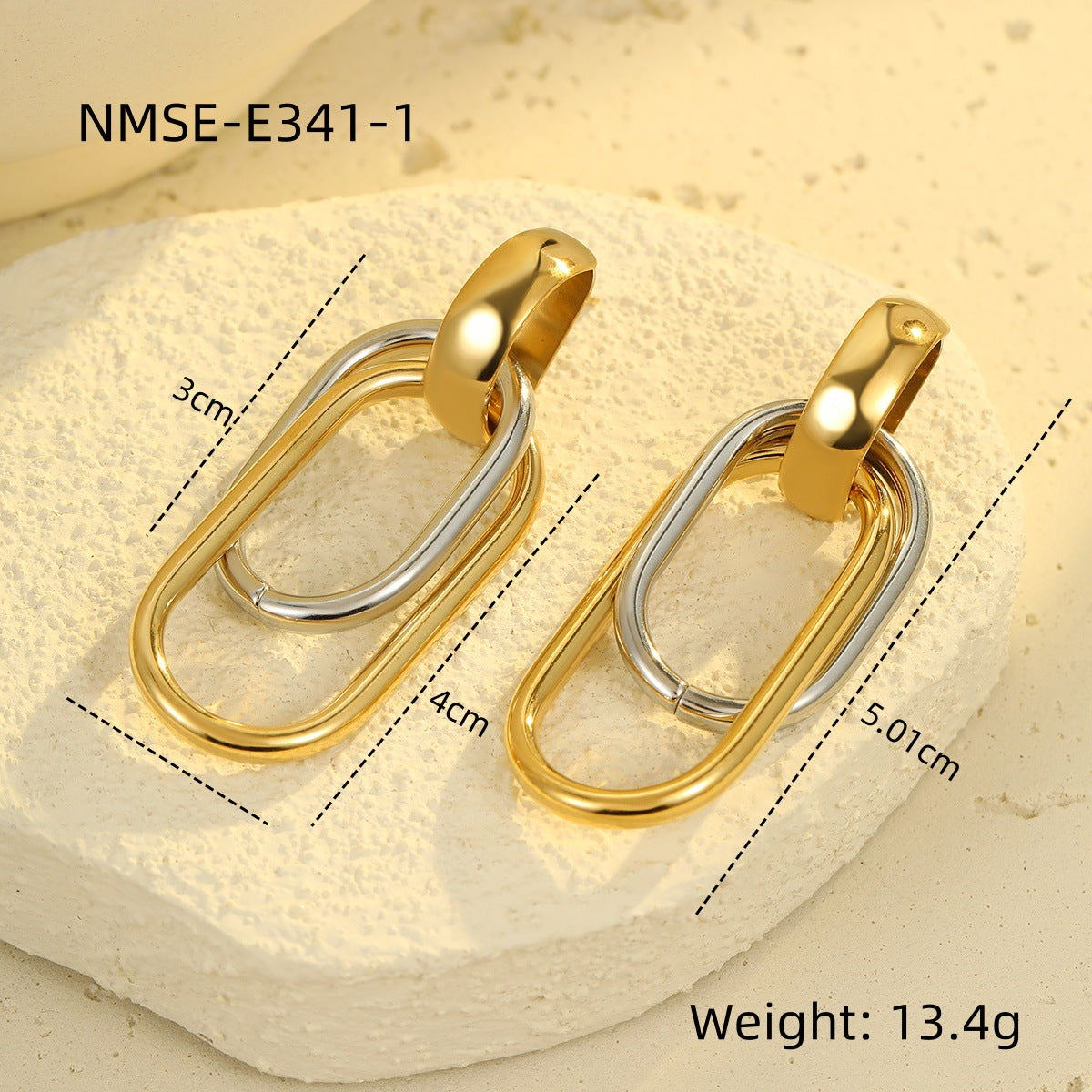 Geometric Stainless Steel Electroplated Fashion Earrings for Women with Circular Design
