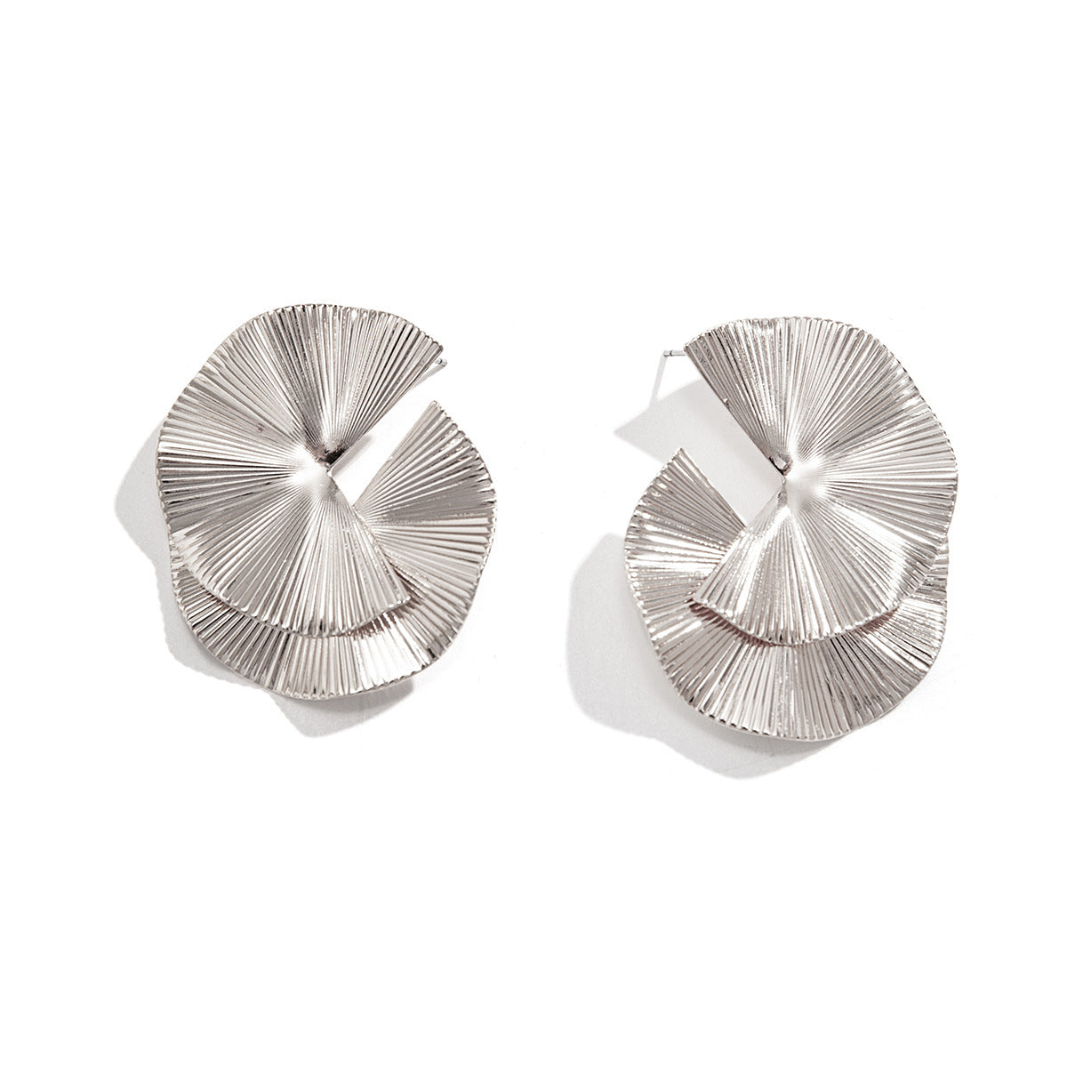 Twisted Design Asymmetric Plated Alloy Earrings for Women