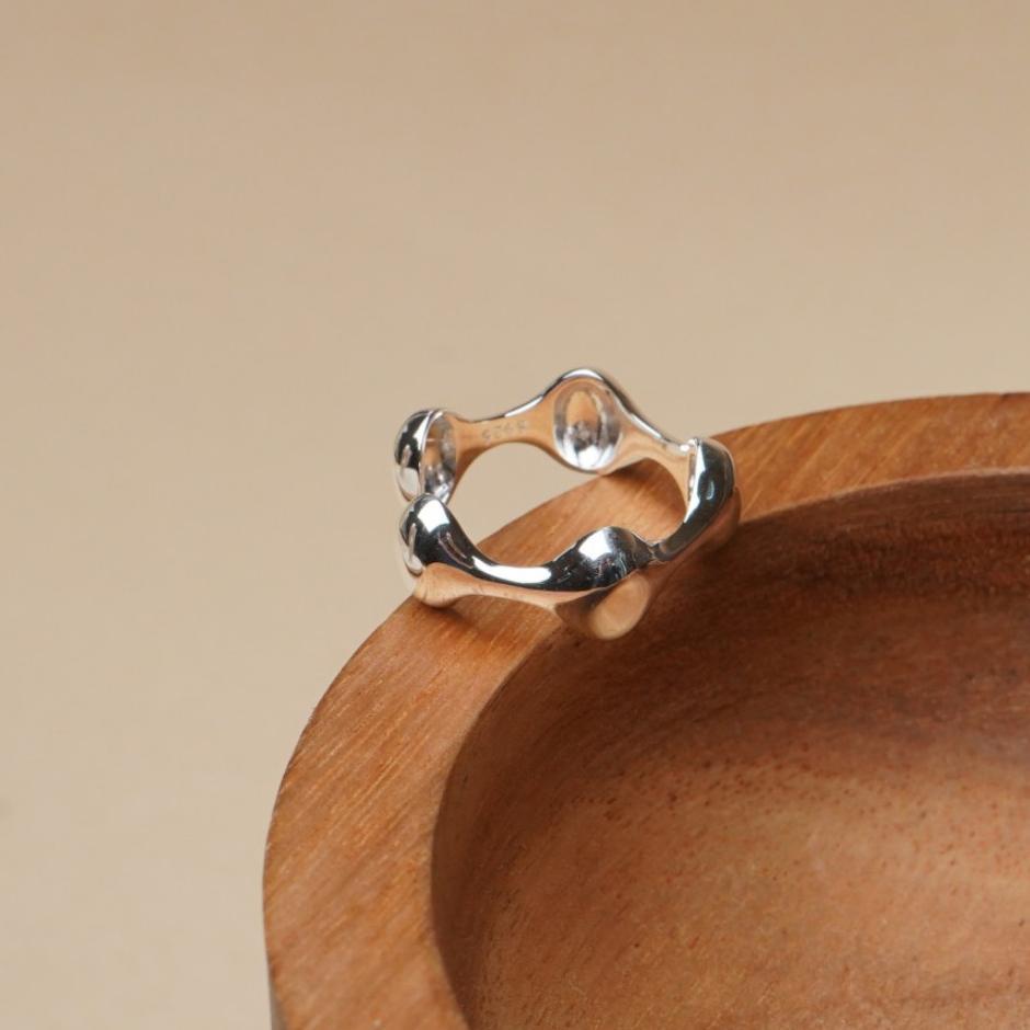 Anello regolabile in argento sterling 925 a forma di cuore, stile minimalista, da donna
