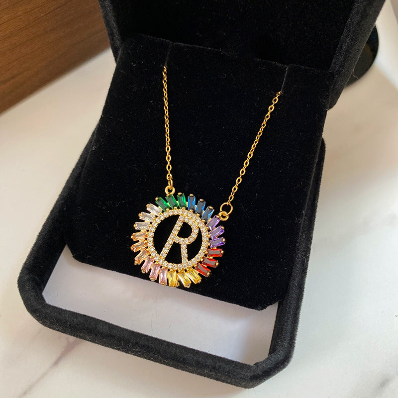 Minimalist Luxury Letter Brass Plated Titanium Steel Necklace Cable Chain Unisex