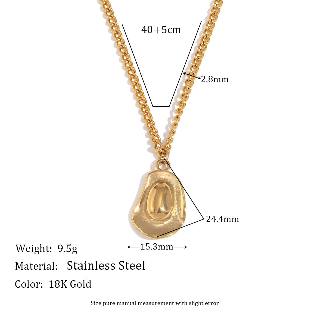 Vintage-Inspired Geometric Pendant Necklace for Women Stainless Steel with 18K Gold Plating Western Cowboy Style