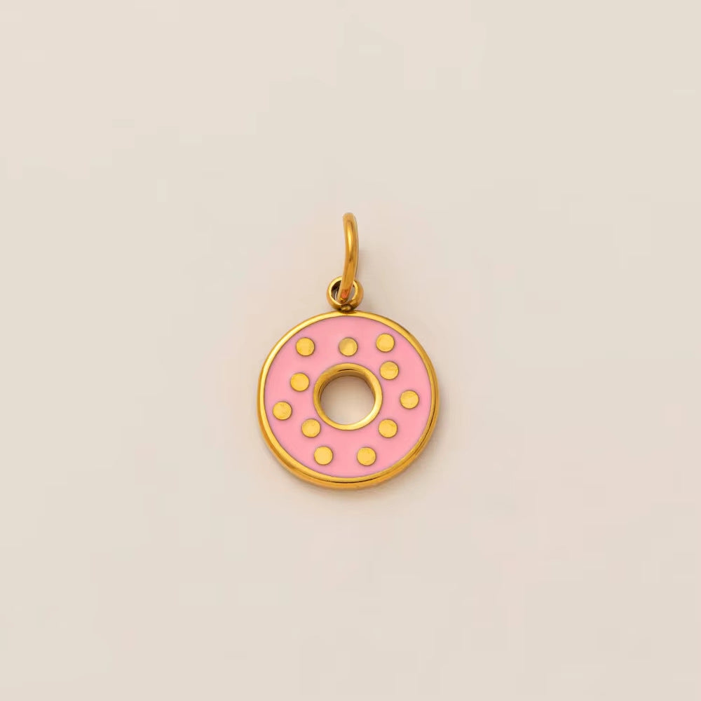 Vintage Stainless Steel PVD Gold Plated Ice Cream Burger Charm Bar
