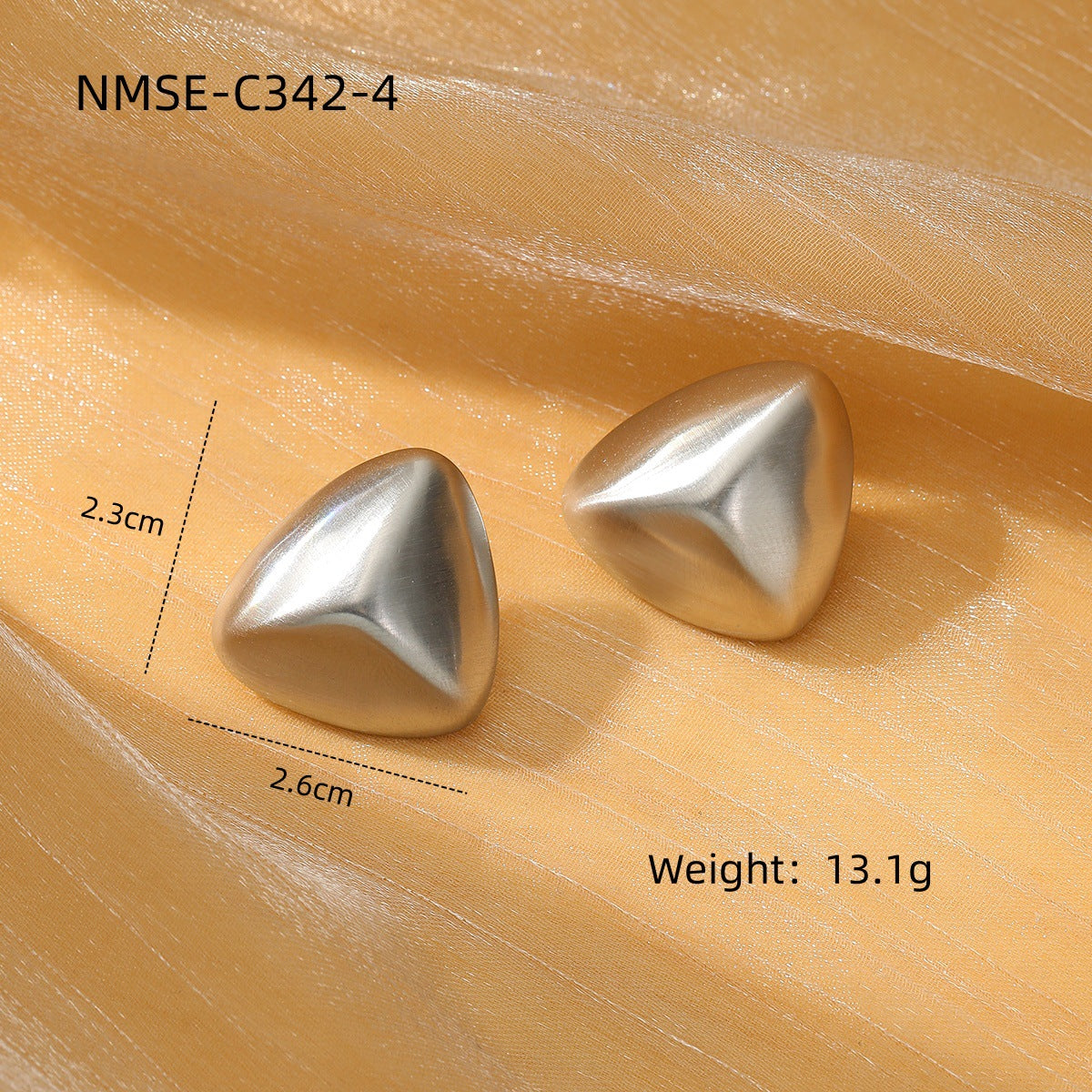 Orecchini minimalisti in acciaio al titanio a forma di cuore con placcatura in oro 18 carati da donna