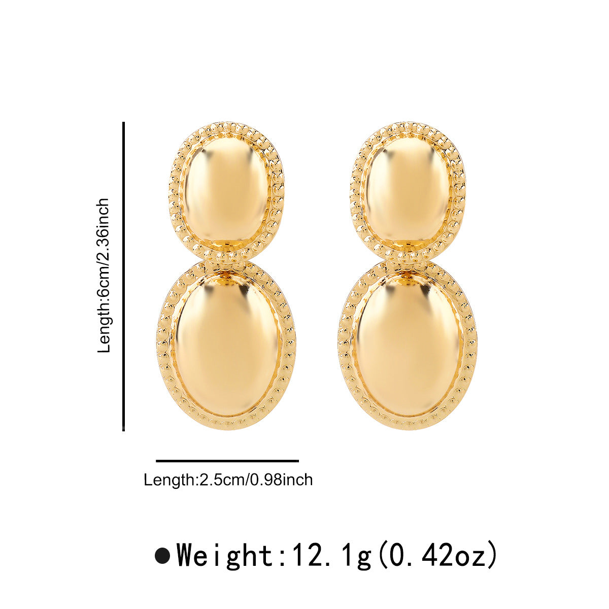 Minimalist Geometric Earrings in Iron with Rhinestone Inlay and Plated Finish for Women