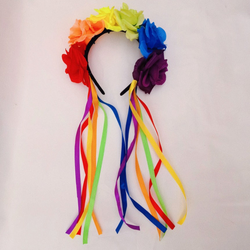 Rainbow Floral Butterfly Resin Headband Hair Accessory