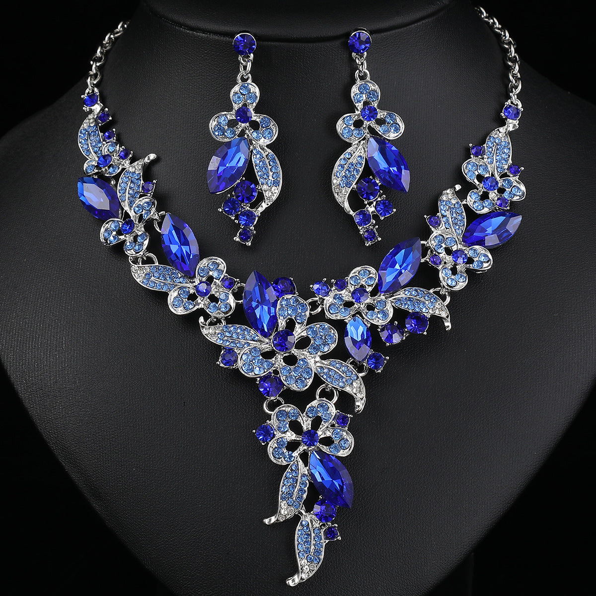 Personalized Floral Alloy Jewelry Set with O-Chain Necklace and Earrings