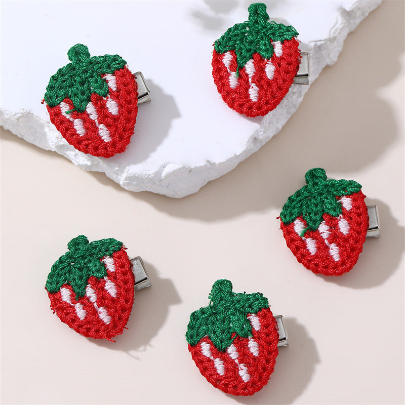 Pinzas de pelo con forma de lazo y tul con temática frutal de estilo natural para niños, pinzas de pelo de primavera