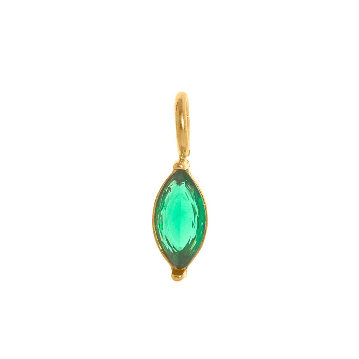 Elegant Teardrop Geometric Titanium Steel Cubic Zirconia Inlay Pendant Charm Bar Plated