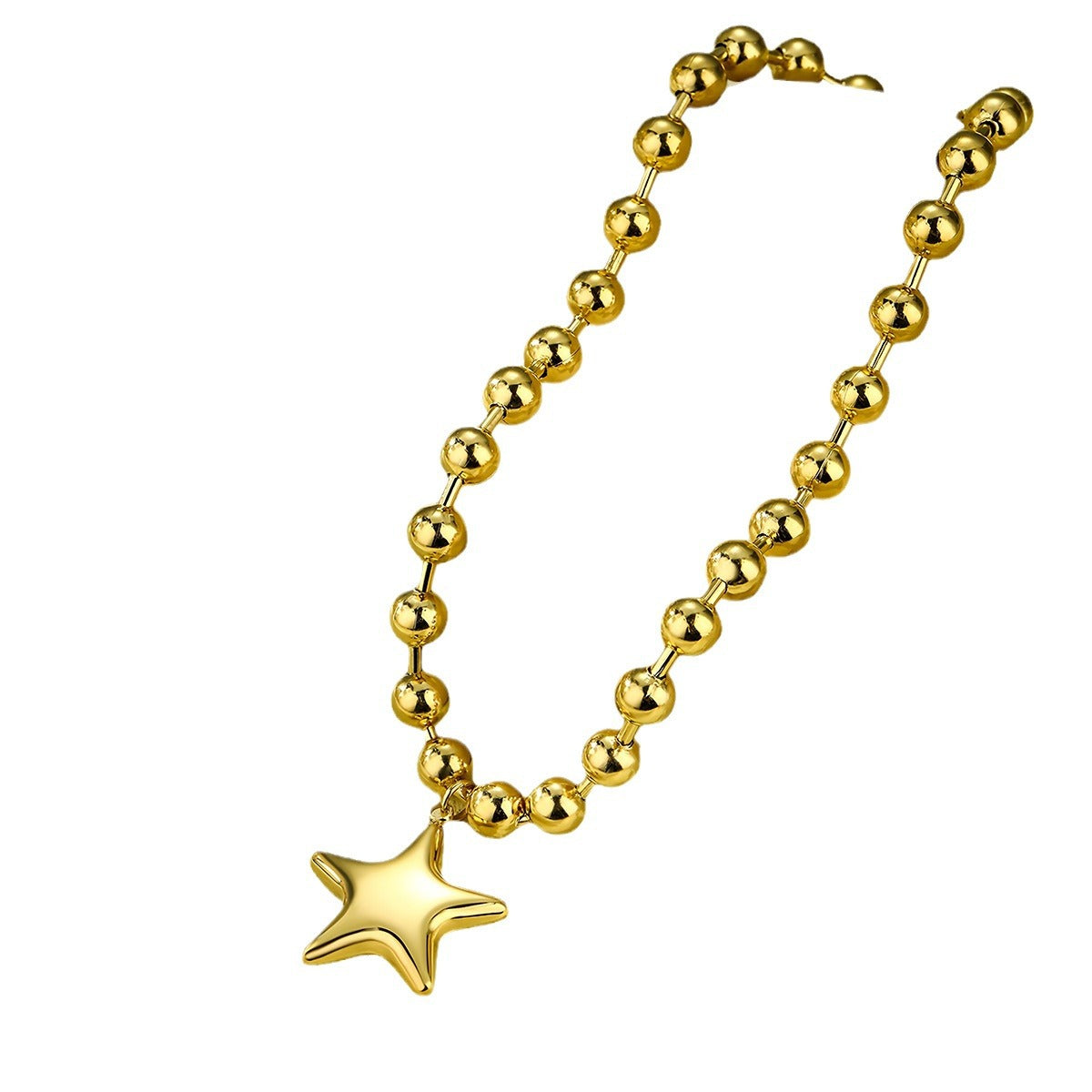 Fashionable Heart-Shaped Stainless Steel Pendant Necklace with Electroplated Finish for Women