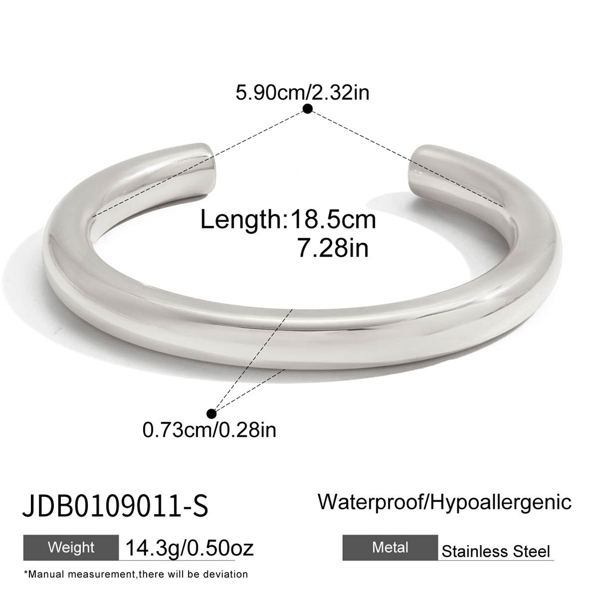 Pulsera minimalista geométrica de acero inoxidable para mujer con baño de oro y diseño de brazalete abierto