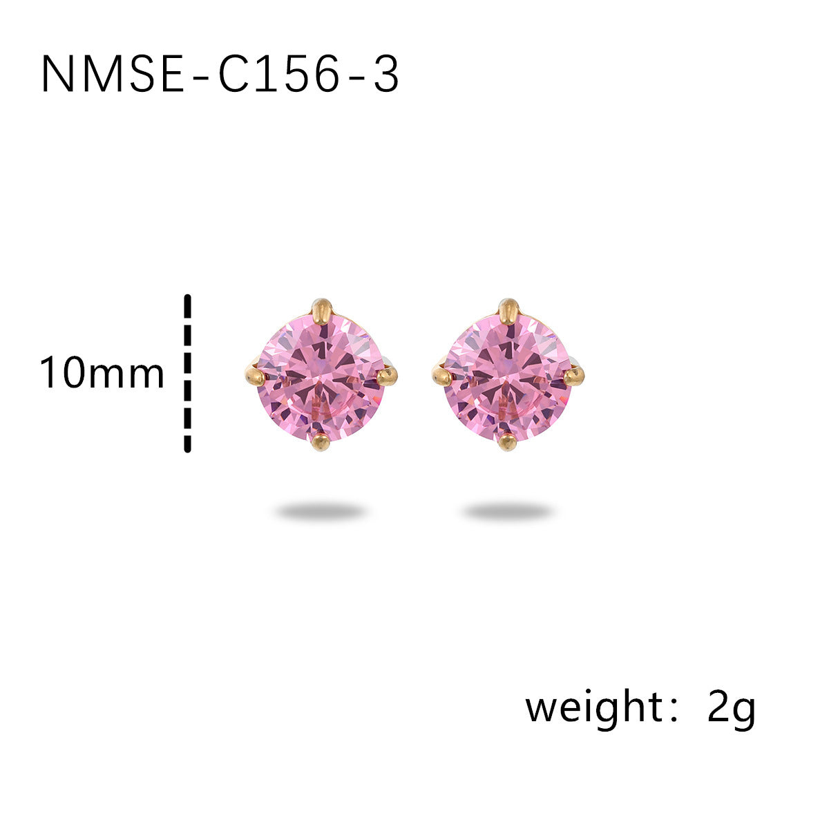 Pendientes minimalistas pequeños de acero inoxidable geométricos para mujer con circonita colorida y chapado al vacío en oro de 18K
