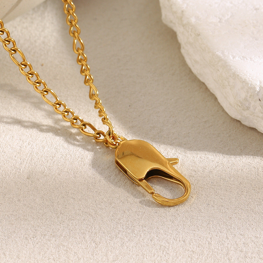 Minimalist Geometric Stainless Steel 18K Gold Plated Necklace for Women DIY Charm Bar
