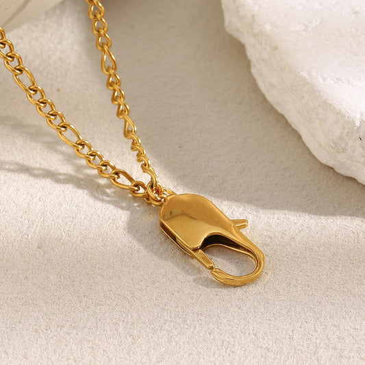 Collana Minimalista Geometrica in Acciaio Inossidabile Placcato Oro 18K da Donna con Barretta per Charm Fai da Te
