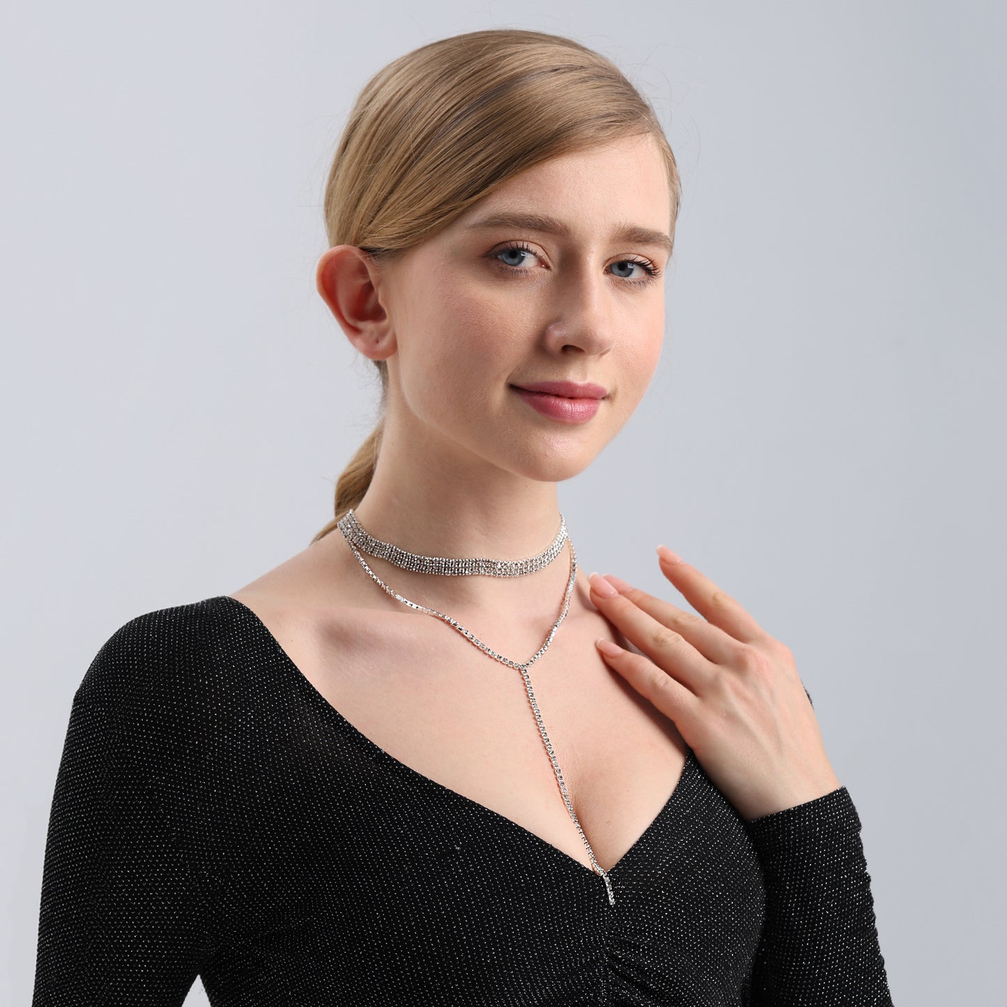 Geometric Style Long Layered Tassel Necklace for Women with Alloy Base and Electroplated Finish