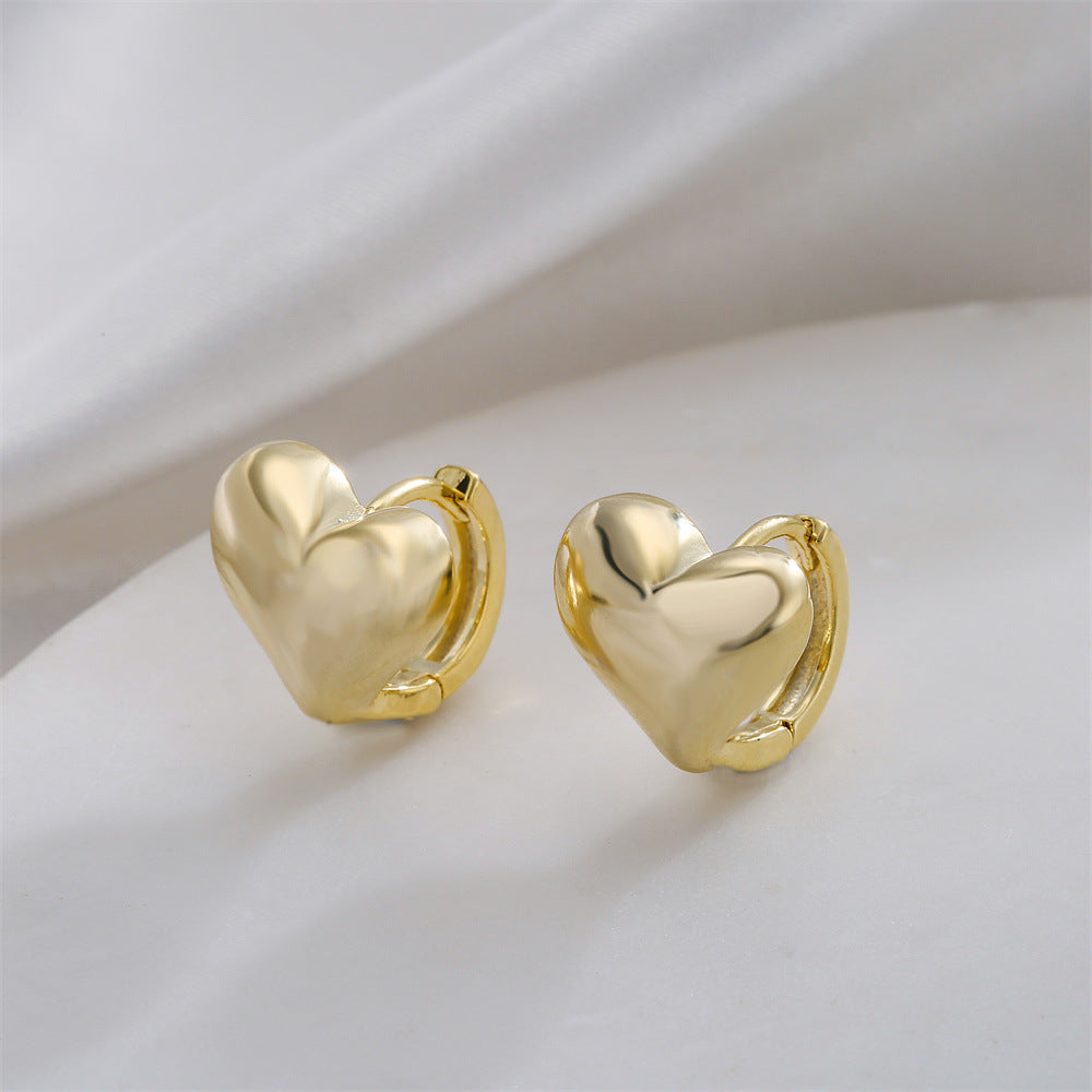Minimalist Geometric Copper Earrings with 14K Gold Plating and 925 Sterling Silver Posts for Women