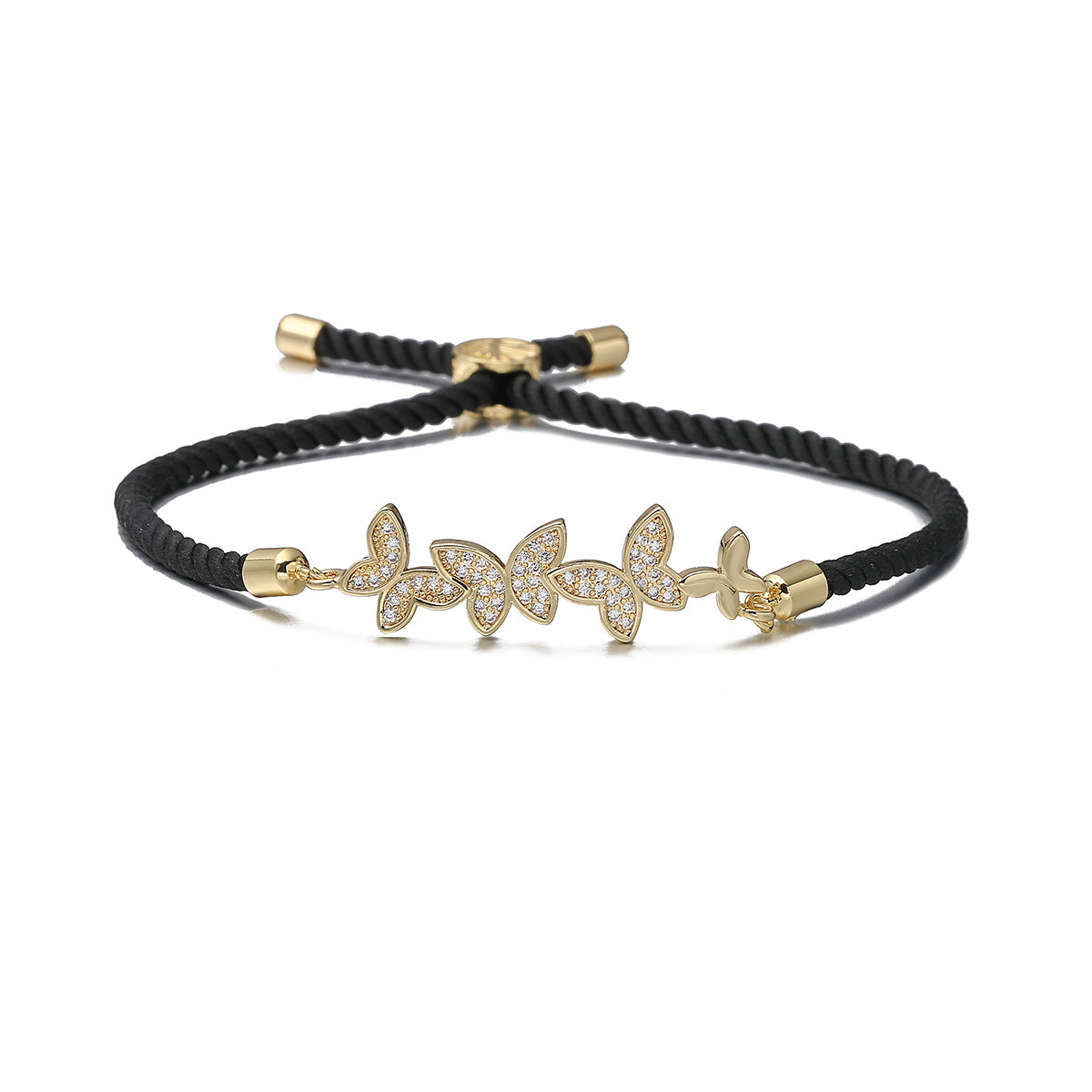 Fashion Commuter 18K Gold Plated Brass Micro-inlay Cubic Zirconia Geometric Butterfly Bracelet for Women