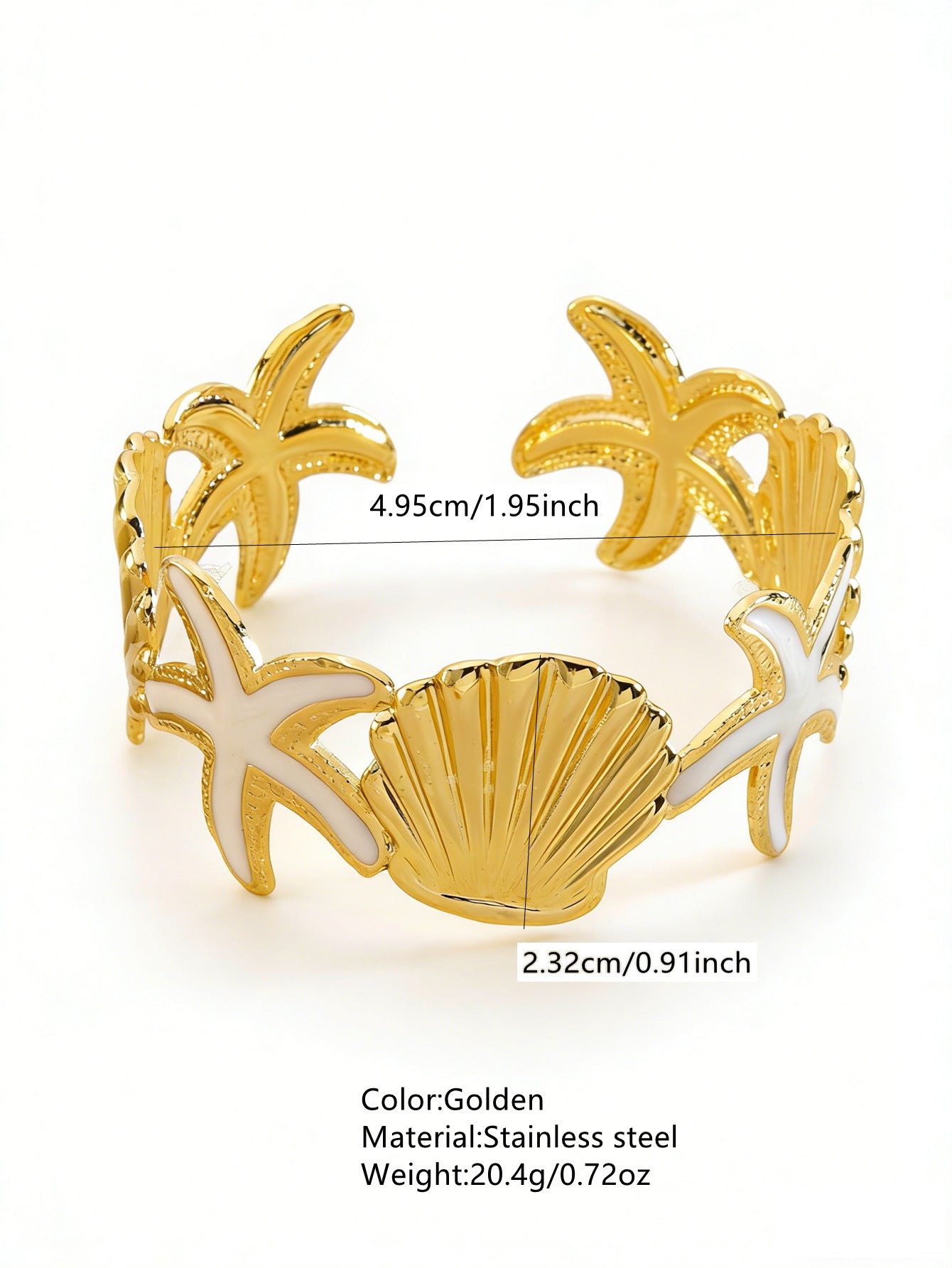 Elegante Pulsera Abierta de Lujo Floral con Esmalte de Aceite de Acero Inoxidable y Titanio con Cereza